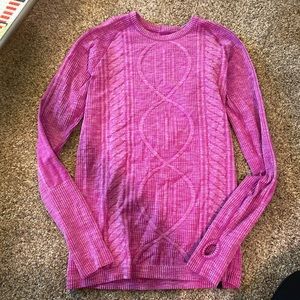 Pink textured long sleeve lululemon